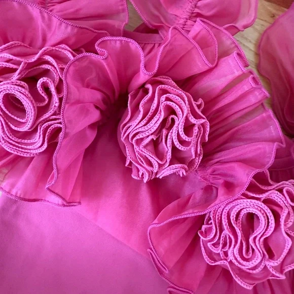 Free People Raspberry Pink Bodysuit with Rosettes - NWT - Picture 5 of 7